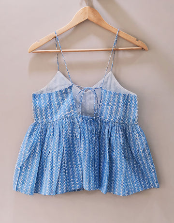 Sky Blue Noodle Strap Top