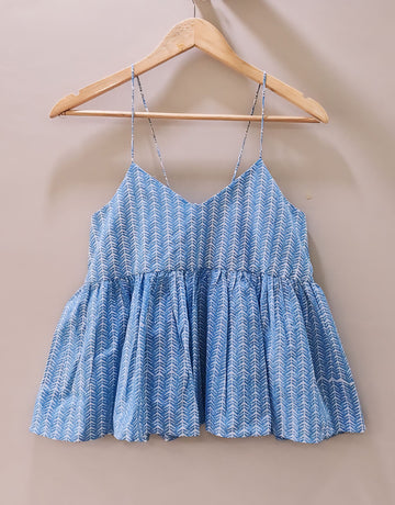 Sky Blue Noodle Strap Top